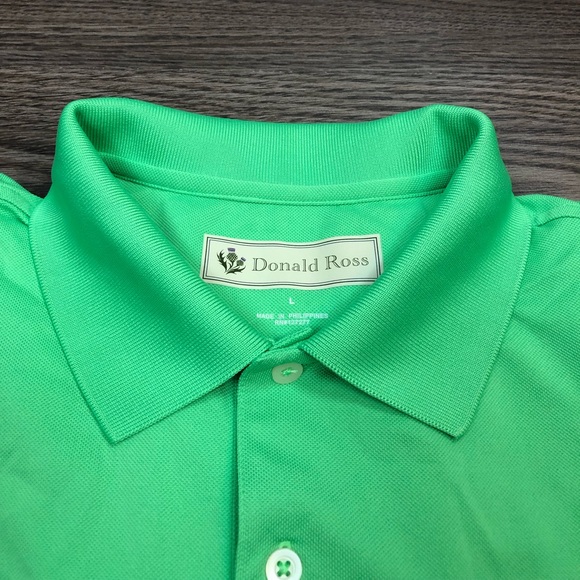 Donald Ross Shirts Donald Ross Solid Green Golf Polo Shirt L Poshmark